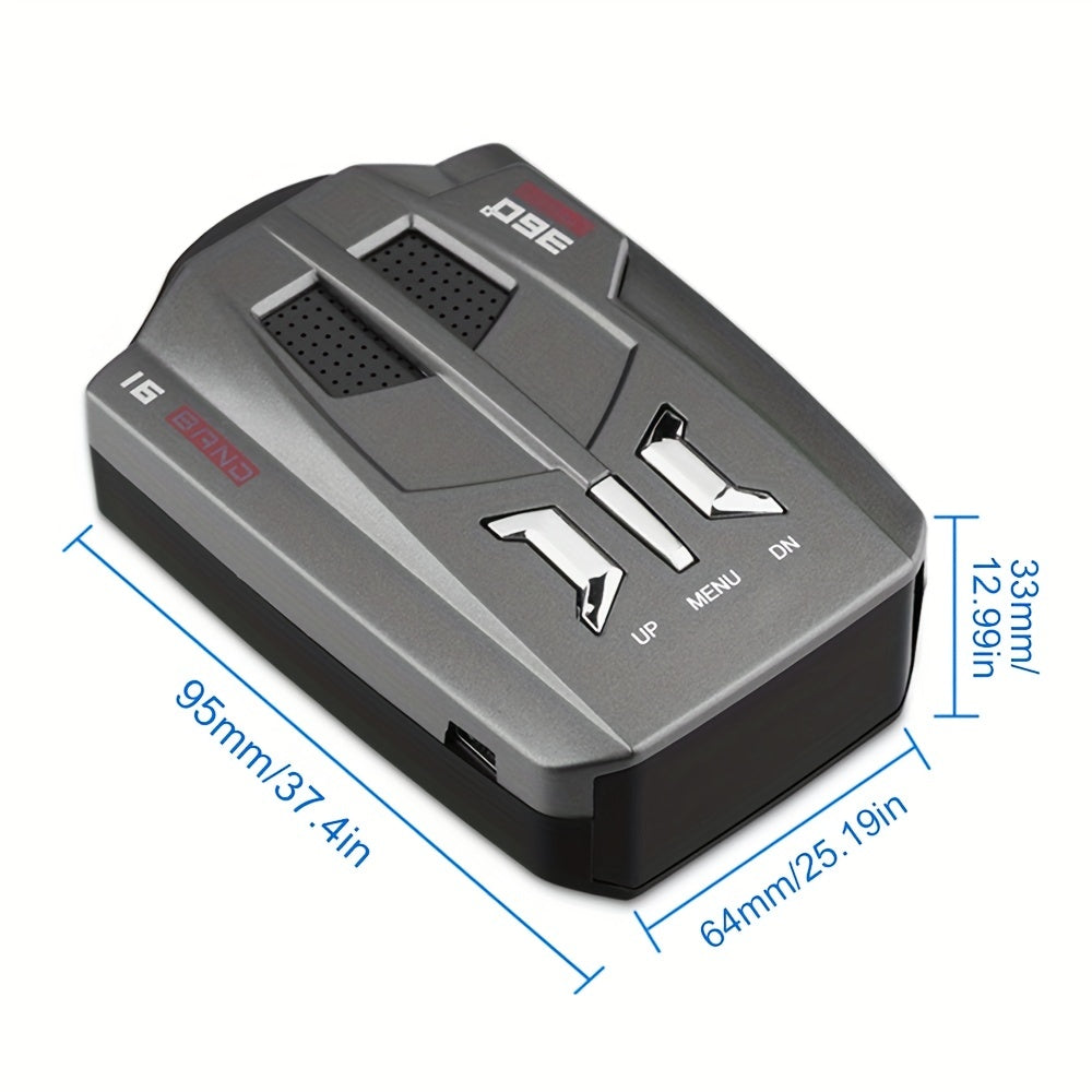 V9 Speed Detector: Ultimate Car Radar Detector with Voice Prompt, LED Display, & 360° Detection!