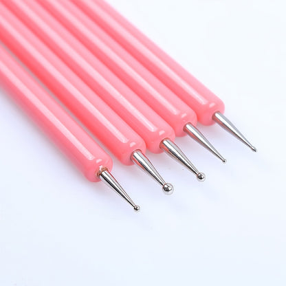 5pcs Mark Silicone Soft Head Double Point Drill Pen Set - Perfect for Clay Sculpting, Nail Art, UV Gel Drawing & More!