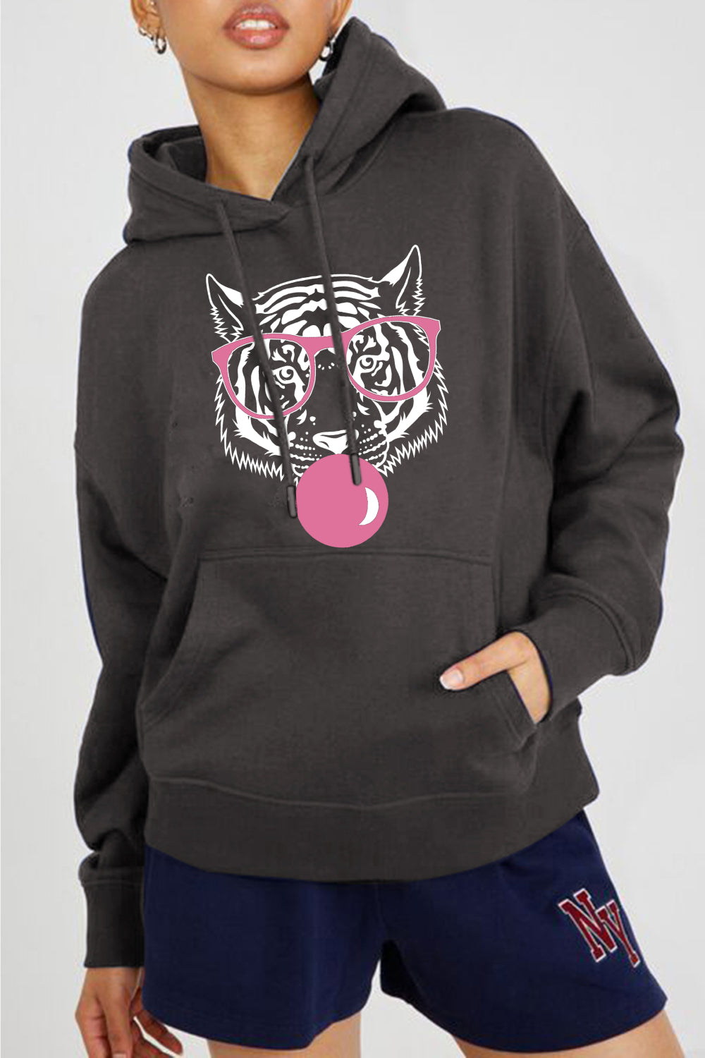 Simply Love Simply Love Full Size Dropped Shoulder Tiger Graphic Hoodie