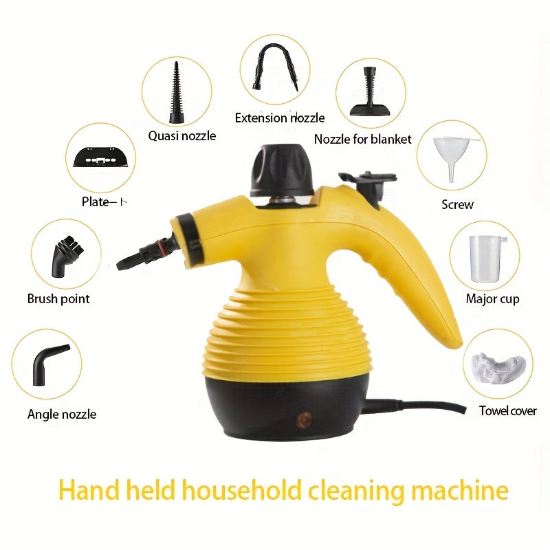 9-Piece Accessories Included: Perfect for Kitchen Stain Removal, Curtains, Car Seats, Floor, Window Cleaning - Steam Cleaner Handheld Pressurized for Perfect Cleaning!