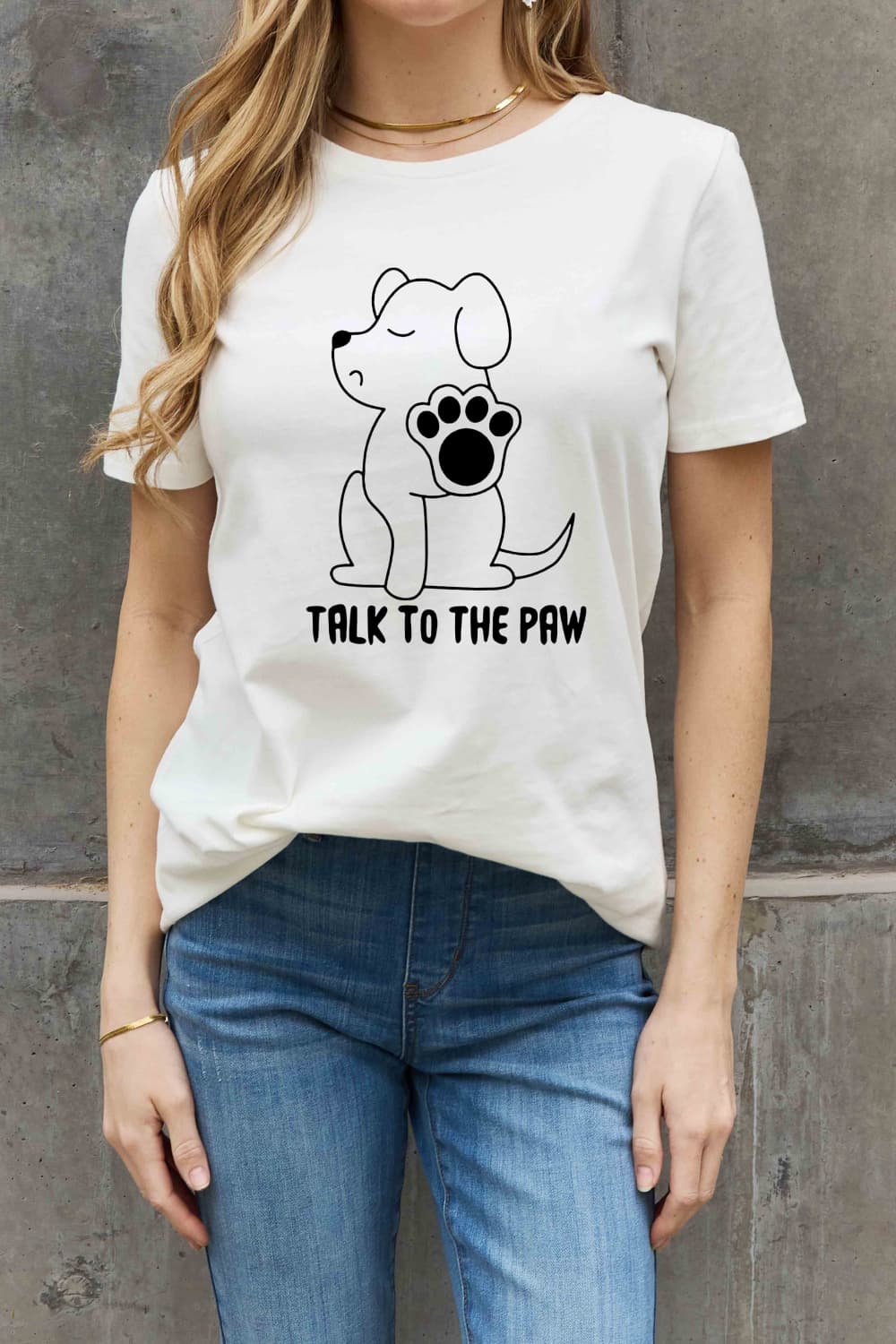 Simply Love Full Size TALK TO THE PAW Graphic Cotton Tee