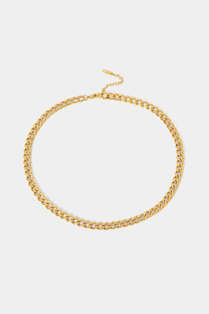 Collier minimaliste à chaîne gourmette plaqué or 18 carats