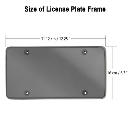 2Pcs Smoked License Plate Covers - Tinted Acrylic Flat Protector for Cars & Trucks - With Mounting Screws & Caps