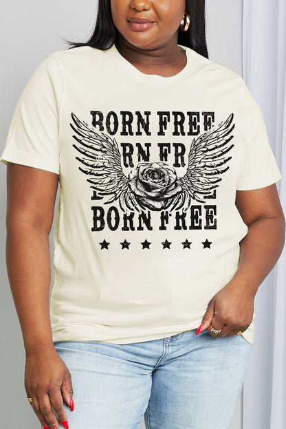 Simply Love Simply Love Full Size BORN FREE Graphic Cotton Tee