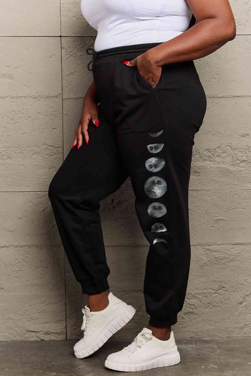 Simply Love Full Size Lunar Phase Graphic Sweatpants