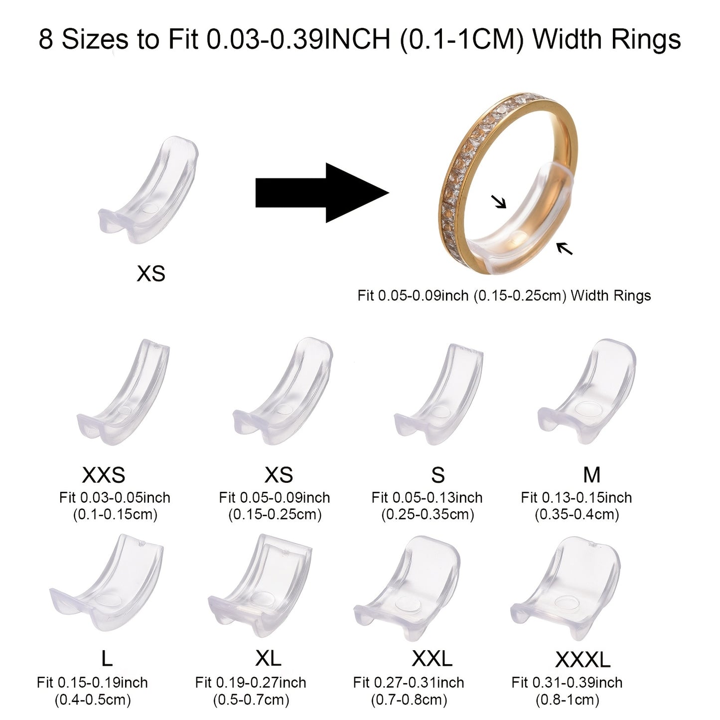 8pcs Invisible Ring Size Adjuster - Perfect for Tightness Adjustment & All Ring Sizes!