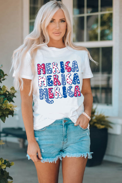 MERICA Graphic Round Neck Tee