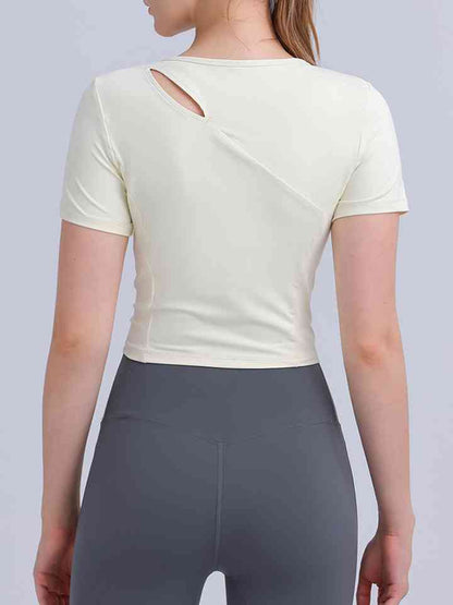 Round Neck Short Sleeve Active Top