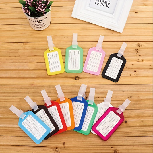 12-Piece Colorful Luggage Tag Set - Perfect for Identifying Your Bags on Any Trip!