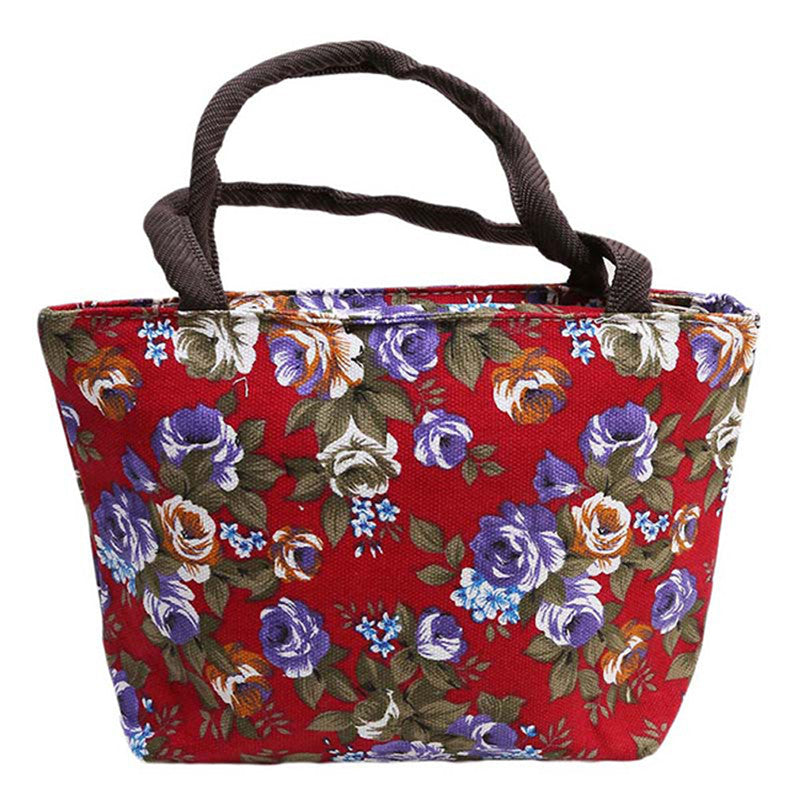 Stylish Mini Floral Print Canvas Handbag - Perfect Shoulder Bag for Women on the Go