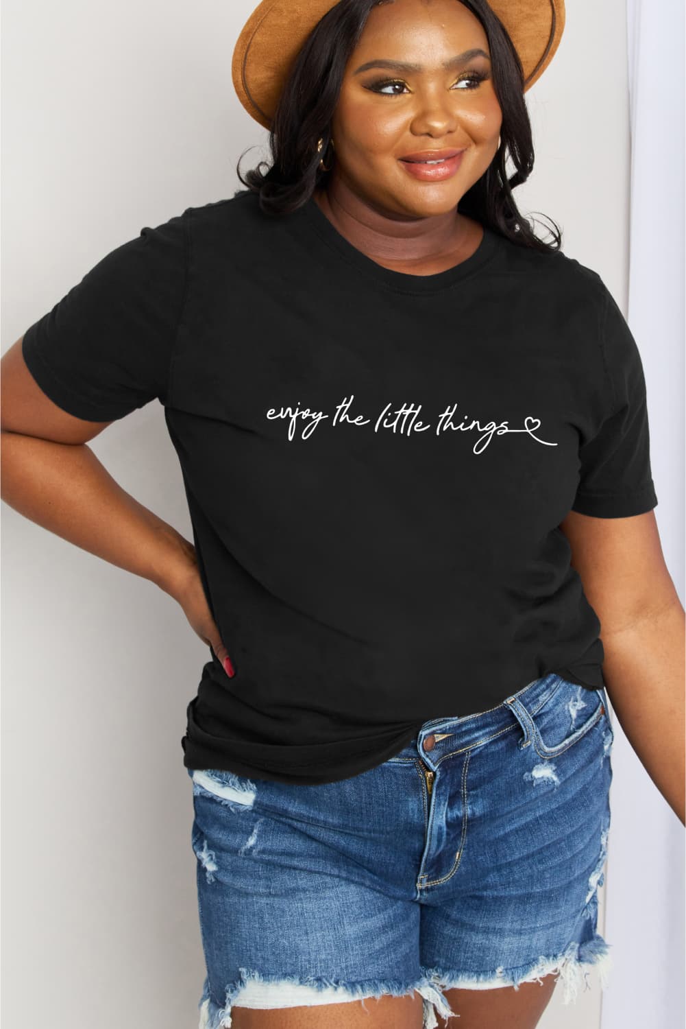 Simply Love Full Size ENJOY THE LITTLE THINGS Graphic Cotton Tee