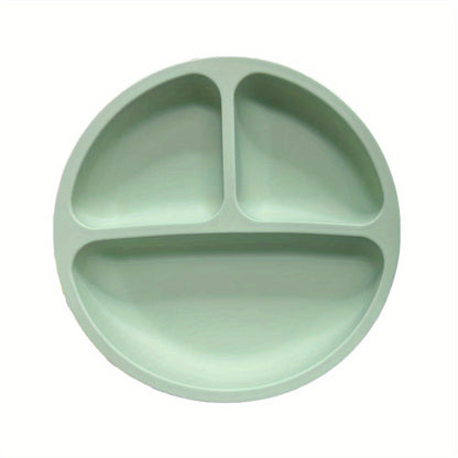 Suction Plates For Babies & Toddlers,100% Silicone Plates Stay Put With Suction Feature, Divided Design, Microwave & Dishwasher Safe