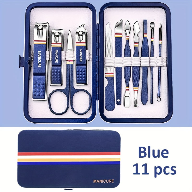 Stainless Steel Manicure Set with Toe and Finger Nail Clippers, Files, and Cutter - Perfect for Men and Women - Personal Care Tool for a Professional Look