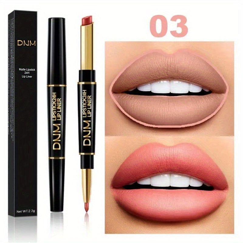 24 All Day 3 Pcs Lip Liner And Lipstick Set, Matte Lipstick With Lip Liner 2 In 1, Dark Red Lipstick Matte Kit With Lip Liner, Valentine's Day Gifts For Women