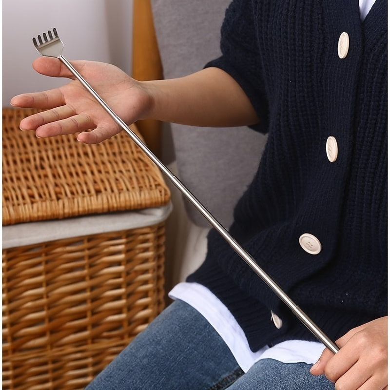 1 Pc Adjustable Back Scratcher - Stainless Steel Telescopic Portable Claw Extender - Perfect for Massage & Tickle Stick!