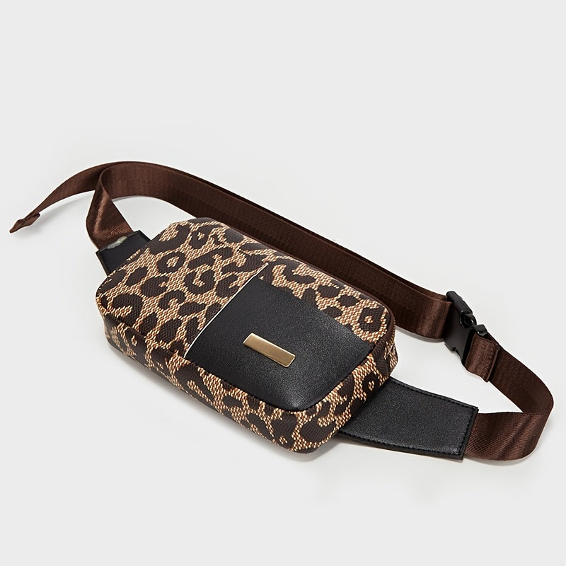 Stylish Leopard Pattern Chest Bag - Perfect for Outdoor Sports & Phone Carrying!