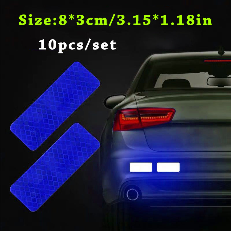 10pcs/Set Car Truck Bumper Safety Reflective Warning Strips - Night Driving Secure Reflector Sticker for Auto Exterior Decals & Car Styling