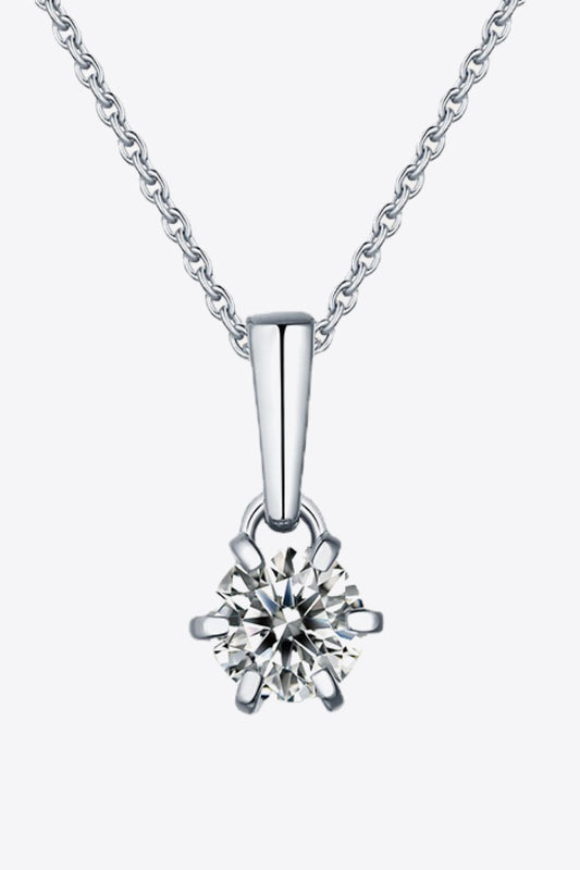 Collier pendentif moissanite à 6 griffes 2 carats