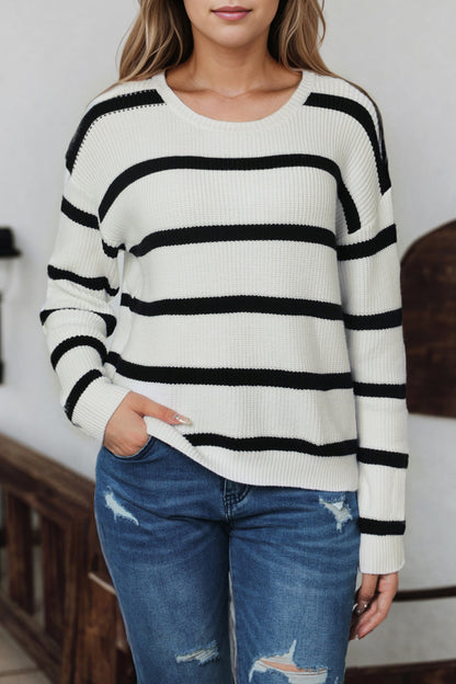 Striped Drop Shoulder Sweater