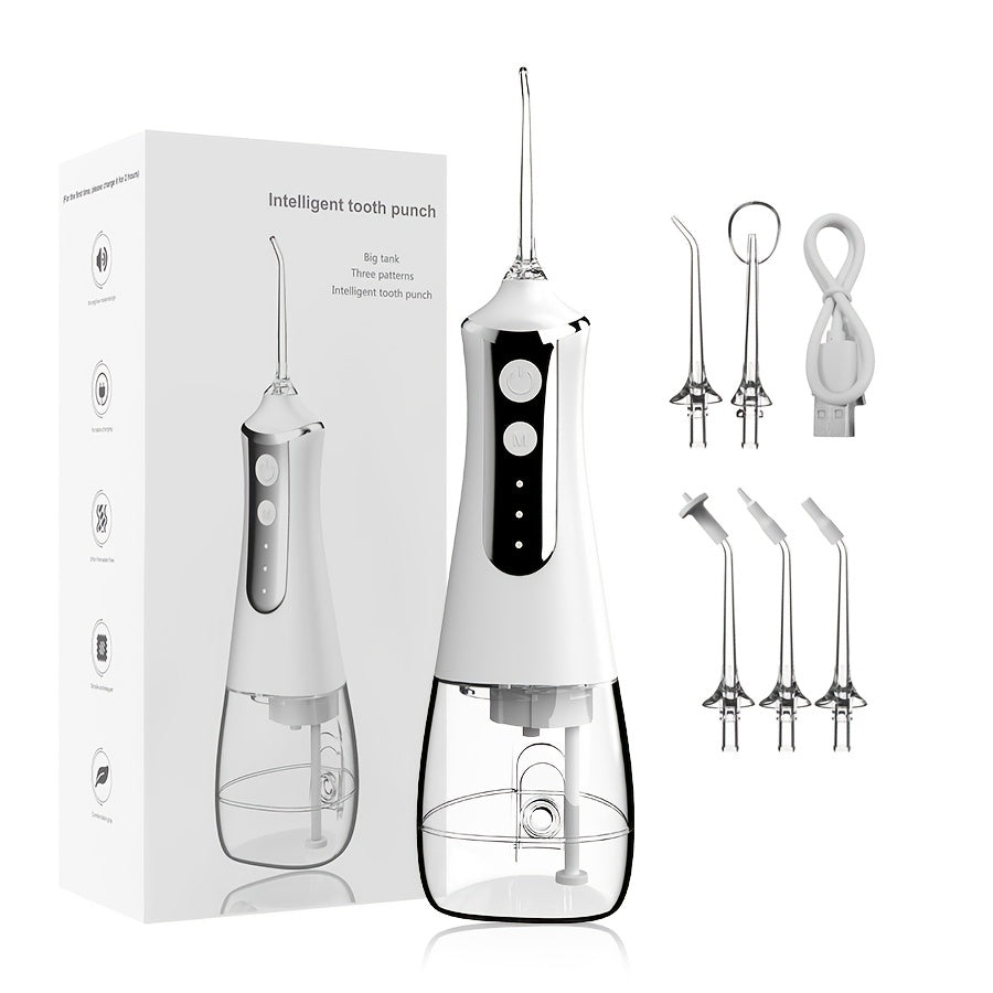 Water Flosser Cordless For Teeth, Portable Dental Oral Irrigator With 5 Nozzles, Teeth Cleaner For Braces Bridges Care