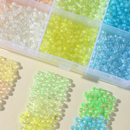 15 Colors Luminous Glass Beads Box DIY Jewelery Box