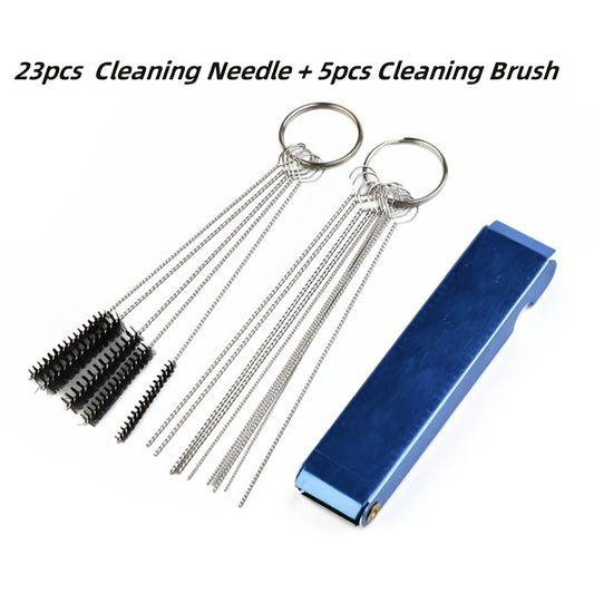 28pcs  Carburetor Carbon Dirt Jet Remove Cleaner,Stainless Steel Aluminum Box Needle, Carburetor Adjustment Cleaning Tool Combination