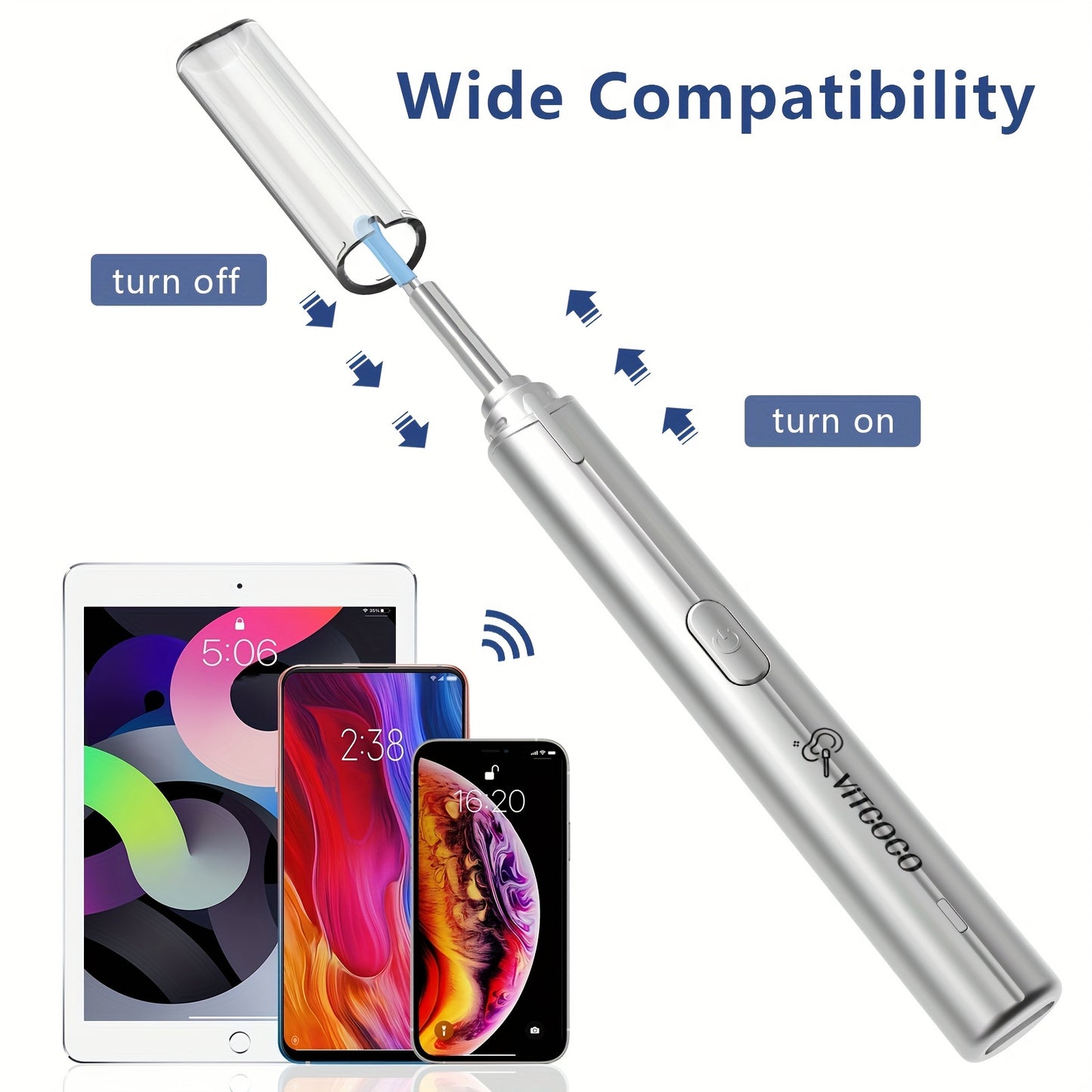 Ultimate Ear Cleaning Kit: 1080P Camera Otoscope, 5-Piece Ear Set, 5 Ear Picks & Compatible with iPhone, iPad & Android Phones