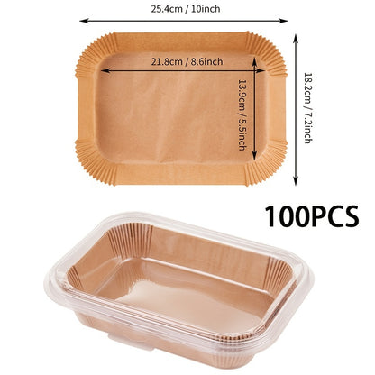 100 Pcs Non-Stick Paper Liners for Air Fryer - 100% Square Parchment Liners for Air Fryer Accessories