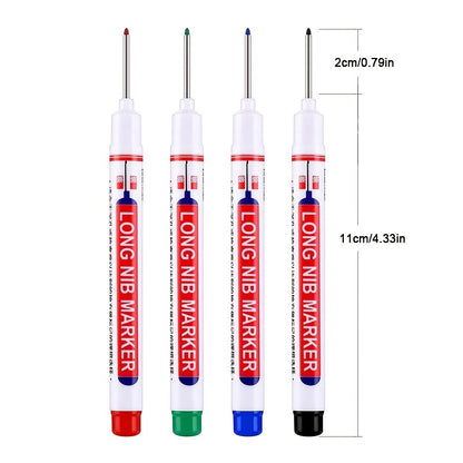 1 pièce/3 pièces marqueurs à tête longue salle de bains décoration du bois stylos marqueurs de trous profonds polyvalents stylos marqueurs d'huile d'encre rouge/noir/bleu/vert stylo marqueur de trou profond polyvalent étanche 