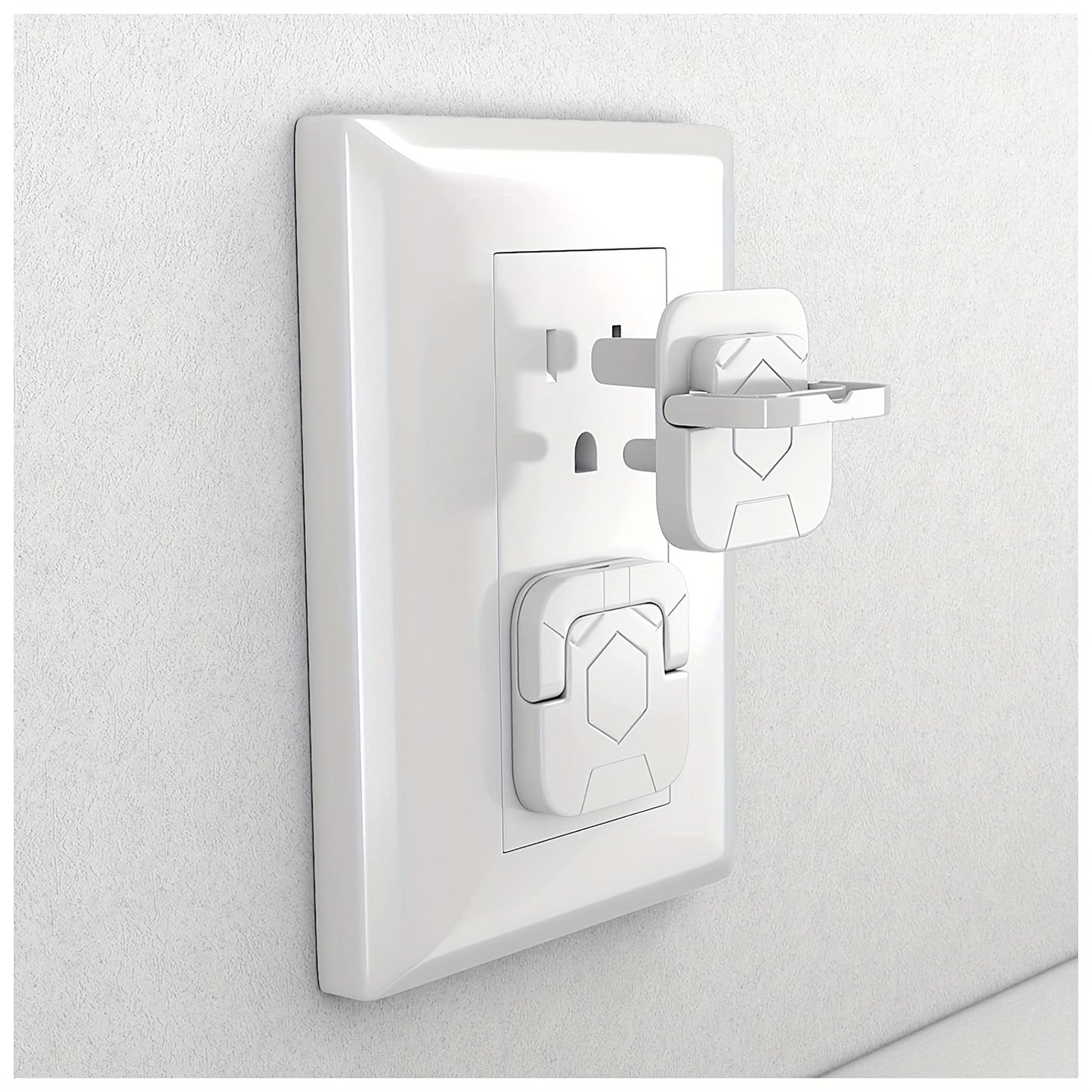 10pcs Baby Proof Outlet Covers - Keep Your Little Ones Safe with Hidden Handle & Square Socket Covers!