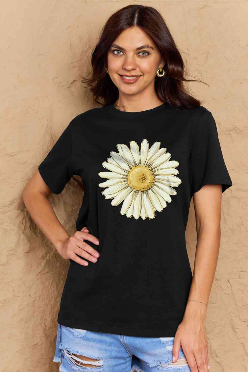 Simply Love Full Size FLOWER Graphic Cotton Tee