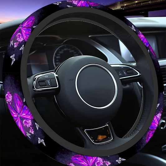 Ajoutez une touche de couleur à votre voiture avec cette élégante housse de volant papillon violet ! 