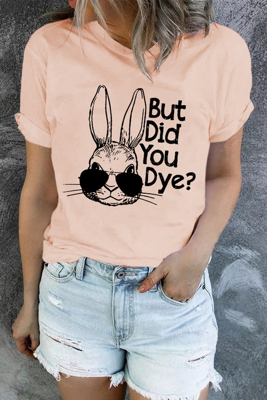 T-shirt à col rond avec motif lapin de Pâques