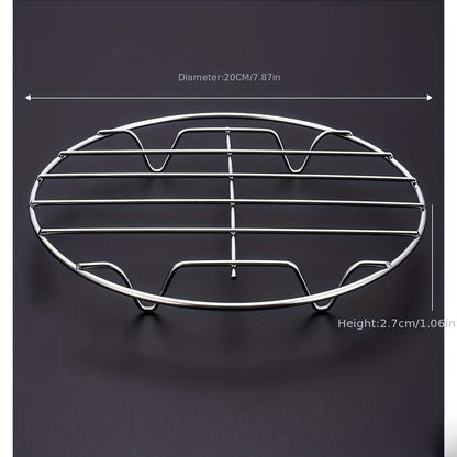 Upgrade Your Cooking with this 304 Stainless Steel Steaming Rack - Single-Layer Grill Grid Heat-Resistant & Easy To Use!