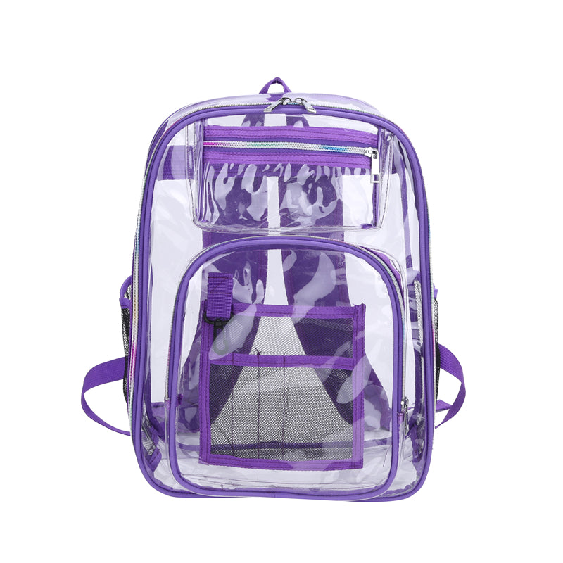 1pc Heavy Duty Clear Backpack: Perfect for School, Work, Stadiums, and Travel!