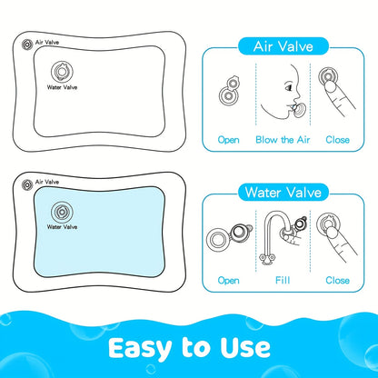 1pc Water Mat ，Water Play Mat For Babies Cute Baby Toys Inflatable Tummy Time Water Play Mat For Infants And Toddlers 3 To 12 Months Promote Development Baby Gifts