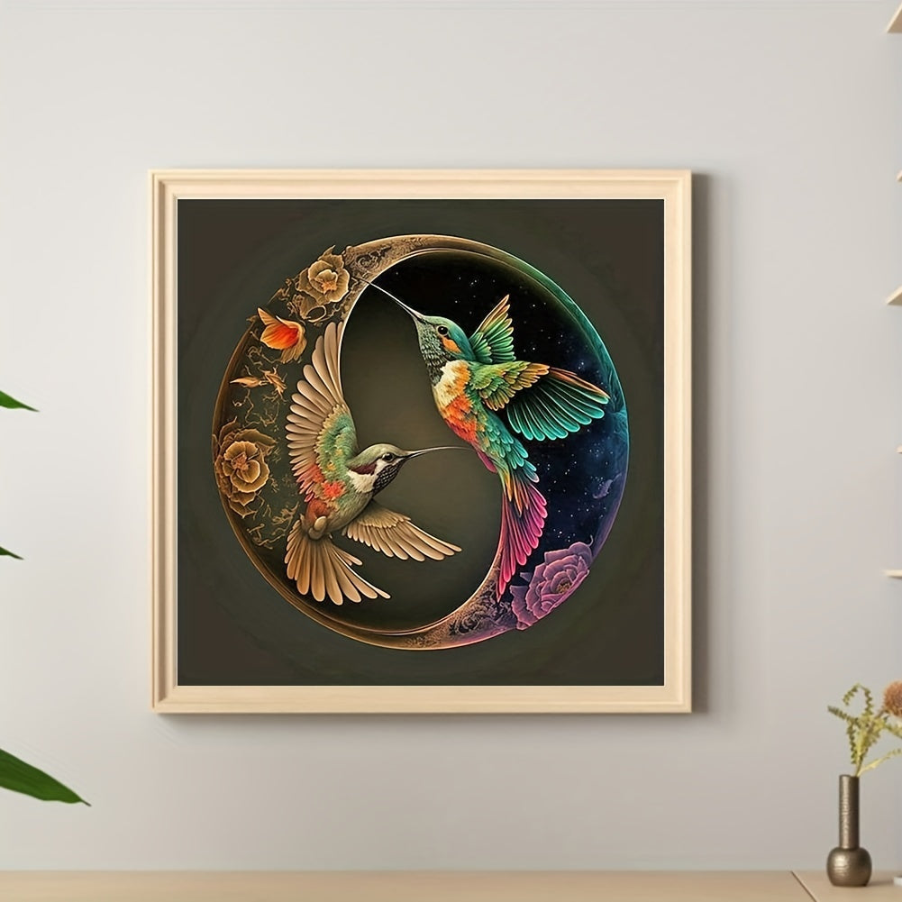 1pc 11.8x11.8in Frameless DIY 5D Artificial Diamond Painting Set Tai Chi Hummingbird Diamond Painting Full Diamond Art Embroidery Cross Stitch Picture Diamond Painting Art Craft For Wall Decoration