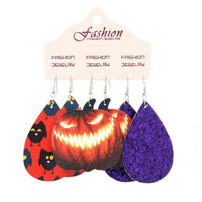 Boucles d'oreilles pendantes sur le thème d'Halloween en forme de larme