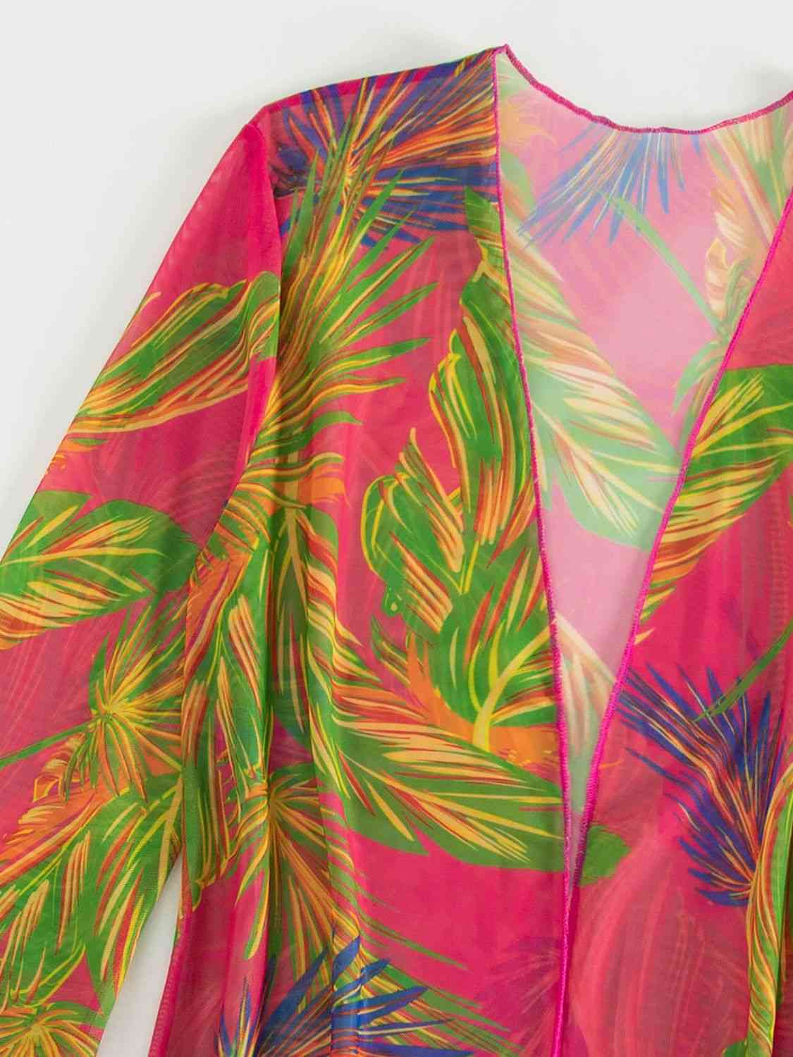 Botanical Print Tube Top, Swim Bottoms, and Cover Up Set