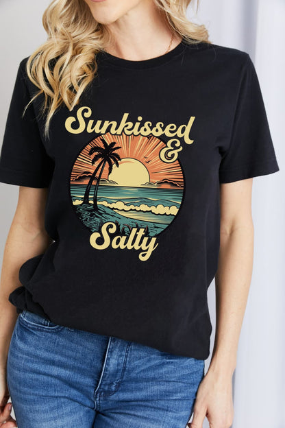 Simply Love Full Size SUNKISSED & SALTY Graphic Cotton T-Shirt