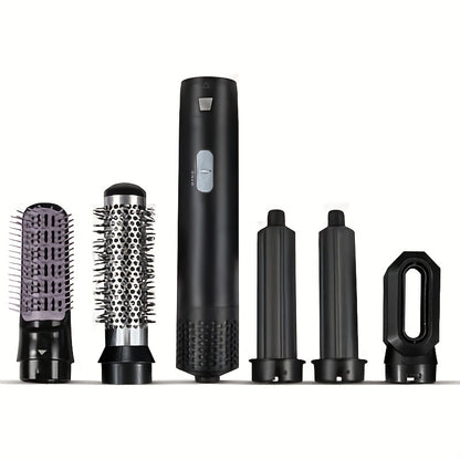 5-in-1 Hot Air Comb for Effortless Curling and Straightening with Dual Use and Suction Technology - Large Curl Hairdressing Set for Professional Styling and Fast Drying