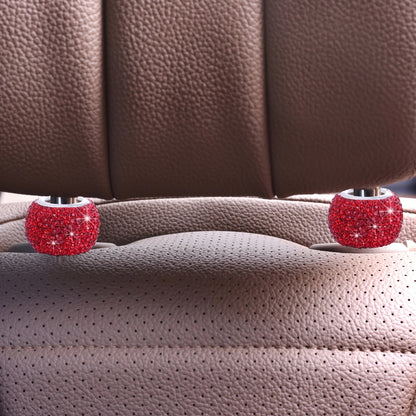 2pcs Shiny Rhinestone Car Seat Headrest Decoration Ring - Universal Fit for All Vehicles - Adds Luxury and Style to Your Interior