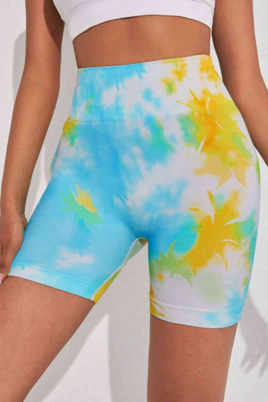 Short de sport à large ceinture tie-dye