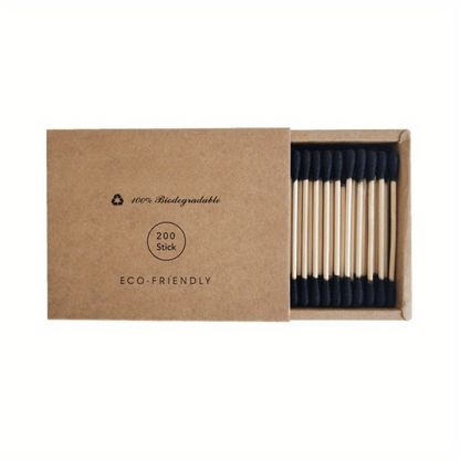 200PCS/Box Double Head Swab Bamboo Sticks Swab Disposable Buds For Beauty Makeup Nose Ears Cleaning