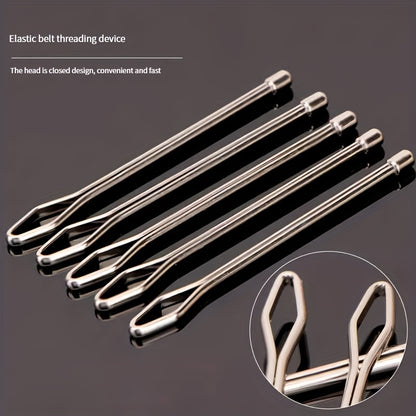 2/5pcs, Elastic Threader Threader Leader Needle Threader Clip Threading Elastic Threader Threader Threading Rubber Band Tool Sewing Tools DIY Sewing Accessories Set - Elastic Buckle Threader And Tweezer Threader