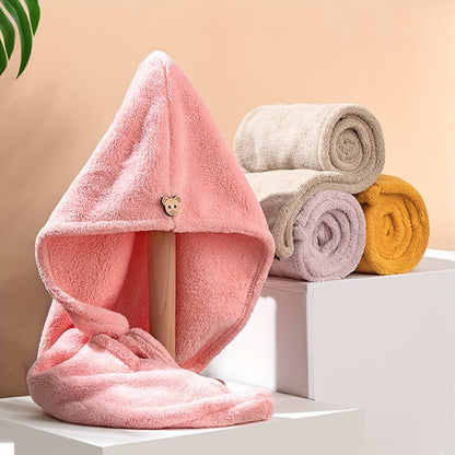 3pcs Quick-Dry Microfiber Hair Towel Cap - Soft & Gentle Hair Drying Turban