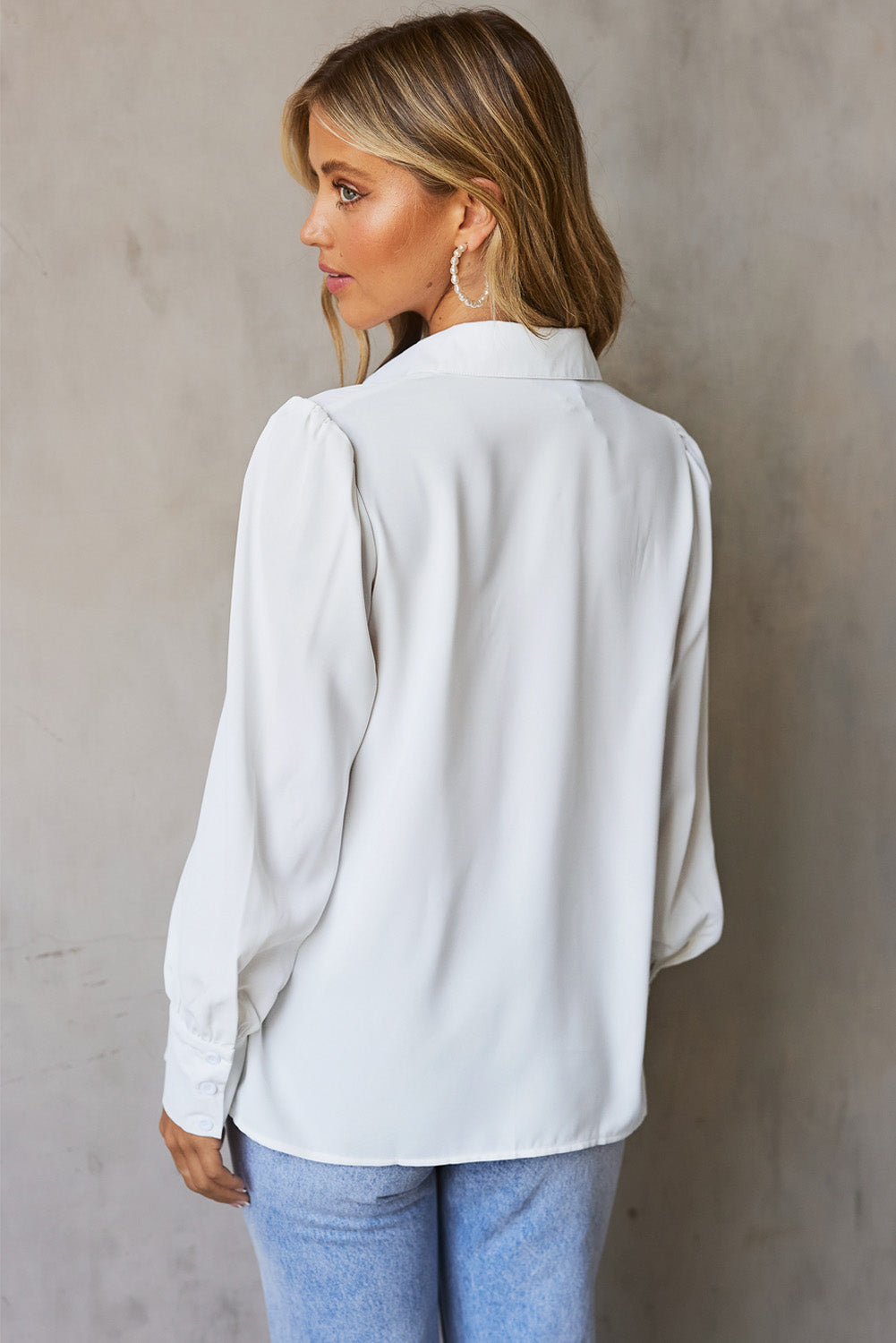 Gathered Detail Puff Sleeve Shirt