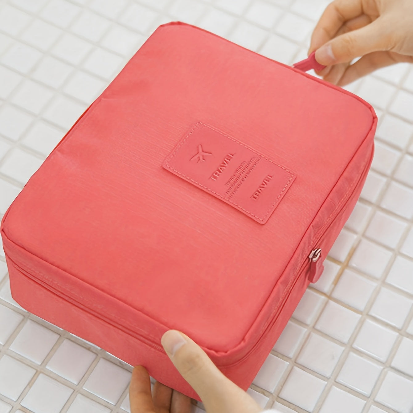 1pc Portable Zipper Toiletry Bag, Multifunctional Travel Storage Bag, Cosmetics Bag