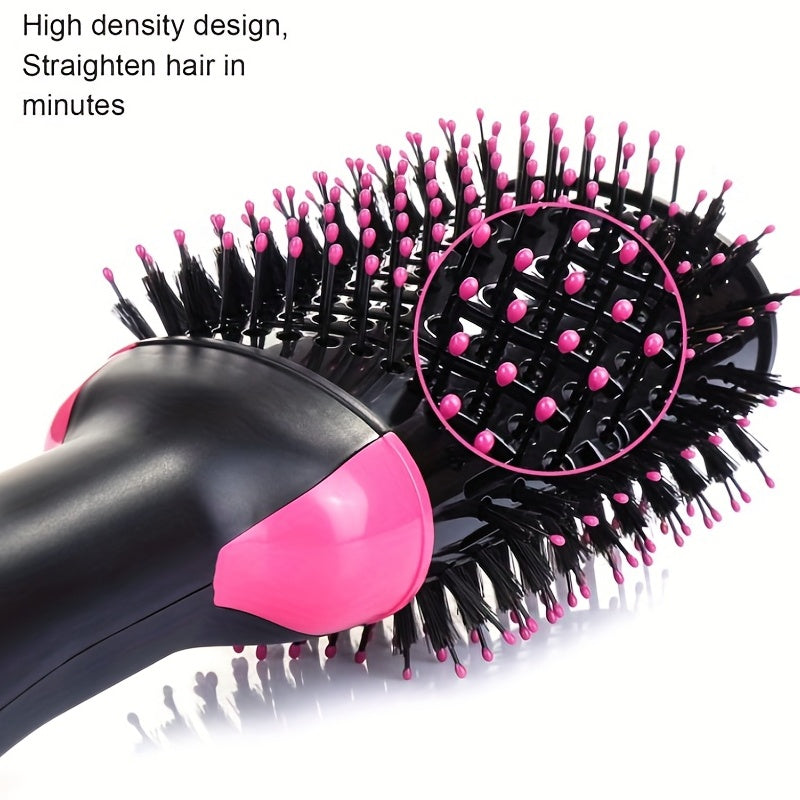 4-in-1 Hair Styling Tool: Hair Dryer Brush, Ceramic Oval Barrel, Volumizer & Straightener - Perfect for All Hair Types!