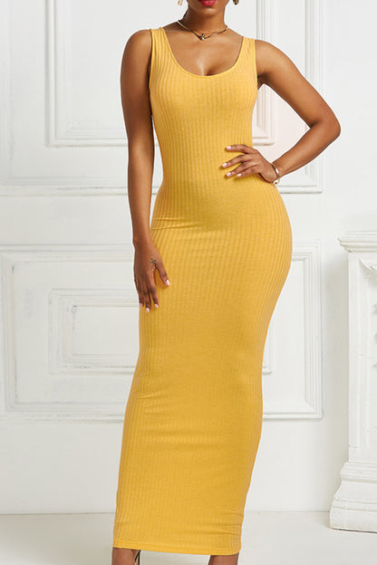 Ribbed Sleeveless Maxi Dress